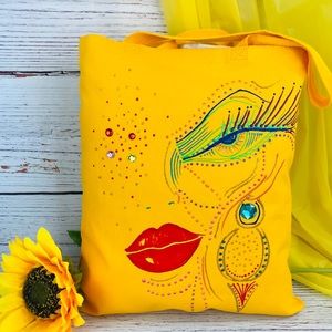 Hand painted tote bag